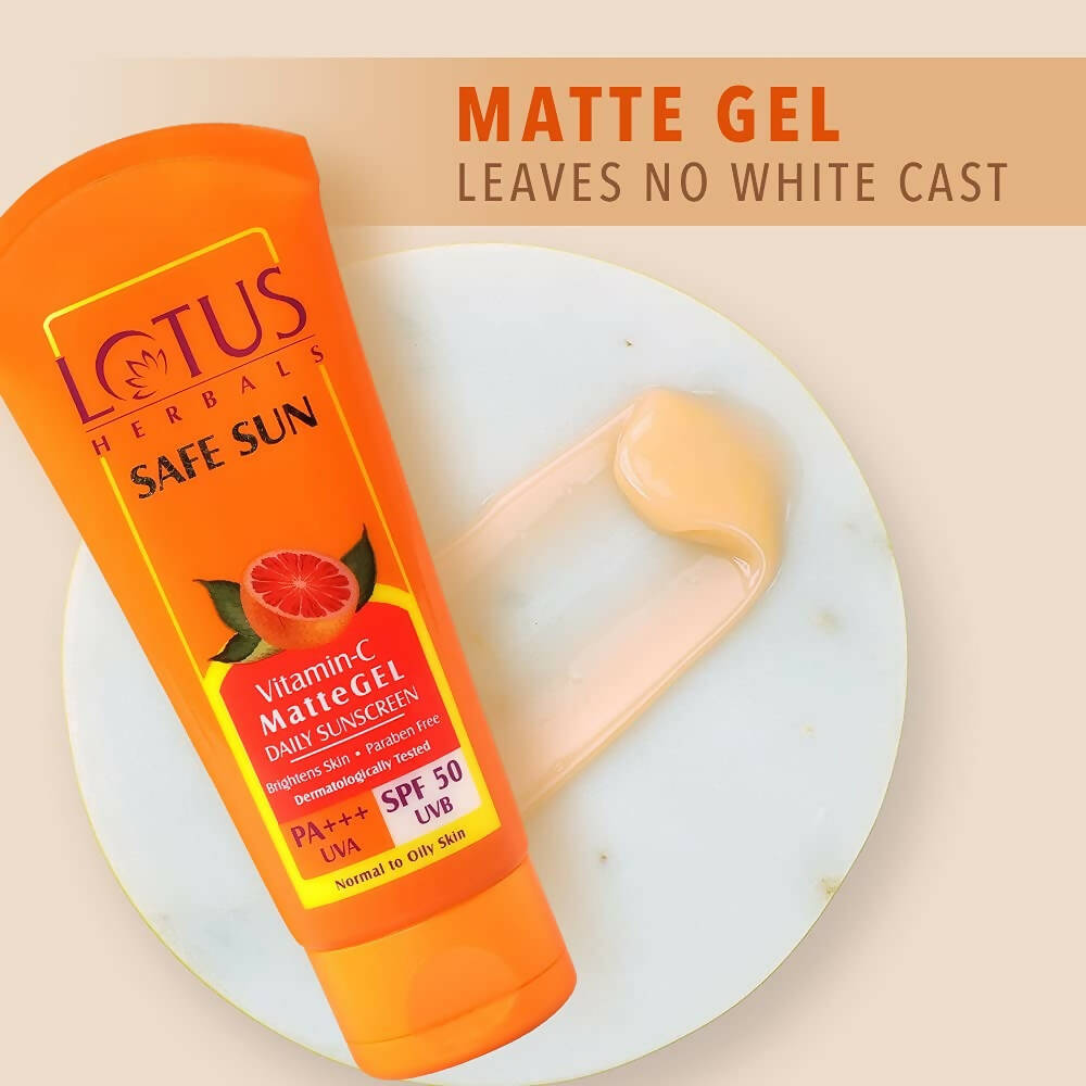 Lotus Herbals Safe Sun Vitamin C Matte Gel Daily Sunscreen SPF 50 PA+++ - Swadesiicart