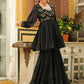 Janasya Black Georgette Sequined Tunic & Bottom | Swadesiicart