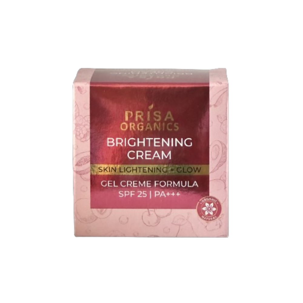 Prisa Organics Brightening Cream for Skin Lightening & Glow, Gel Cream Formula, SPF 25 PA+++ - Swadesiicart