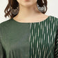 FIORRA Women's Green Poly Crepe Kaftan Type Kurta Set - Swadesiicart