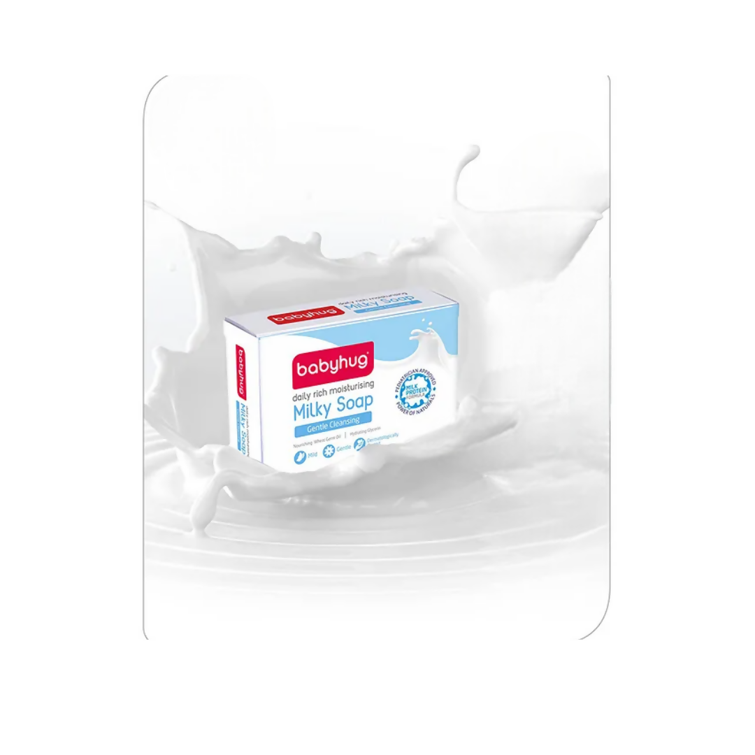 Babyhug Milk Protein Formula Daily Rich Moisturising Milky Soap - Swadesiicart