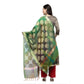 A R Silk Women's Vanarsi Green Silk Zari Embroidery With Multi Color Fancy Dupatta