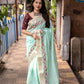 Blue Pure Linen Woven Design Saree with Unstitched Blouse - Hiral Fashion | Swadesiicart