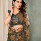 Aafreen Partywear Designer Green Georgette Fancy Saree