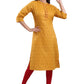 Snehal Creations Mustard Casual Cotton Printed Ladies Kurti - Swadesiicart