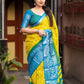 Lemon Jute Silk Printed Saree with Unstitched Blouse - Hiral Fashion | Swadesiicart