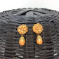 Terracotta Flower Stud With Waterdrop Earrings