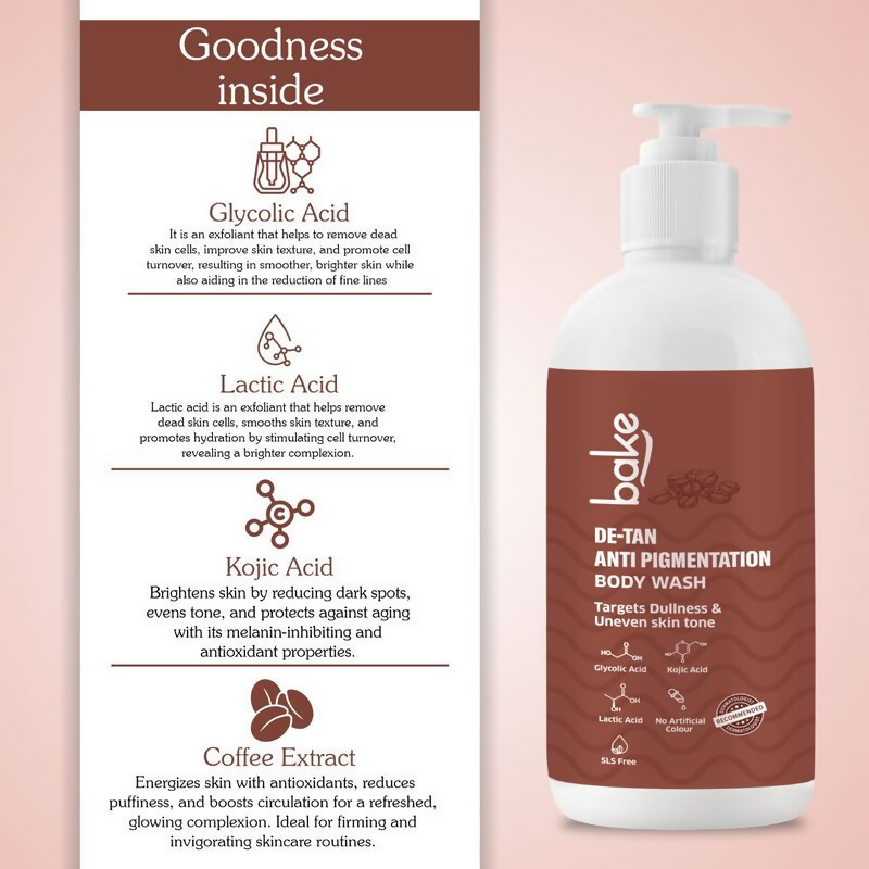 Bake De-Tan Anti Pigmentation Coffee Body Wash | Swadesiicart