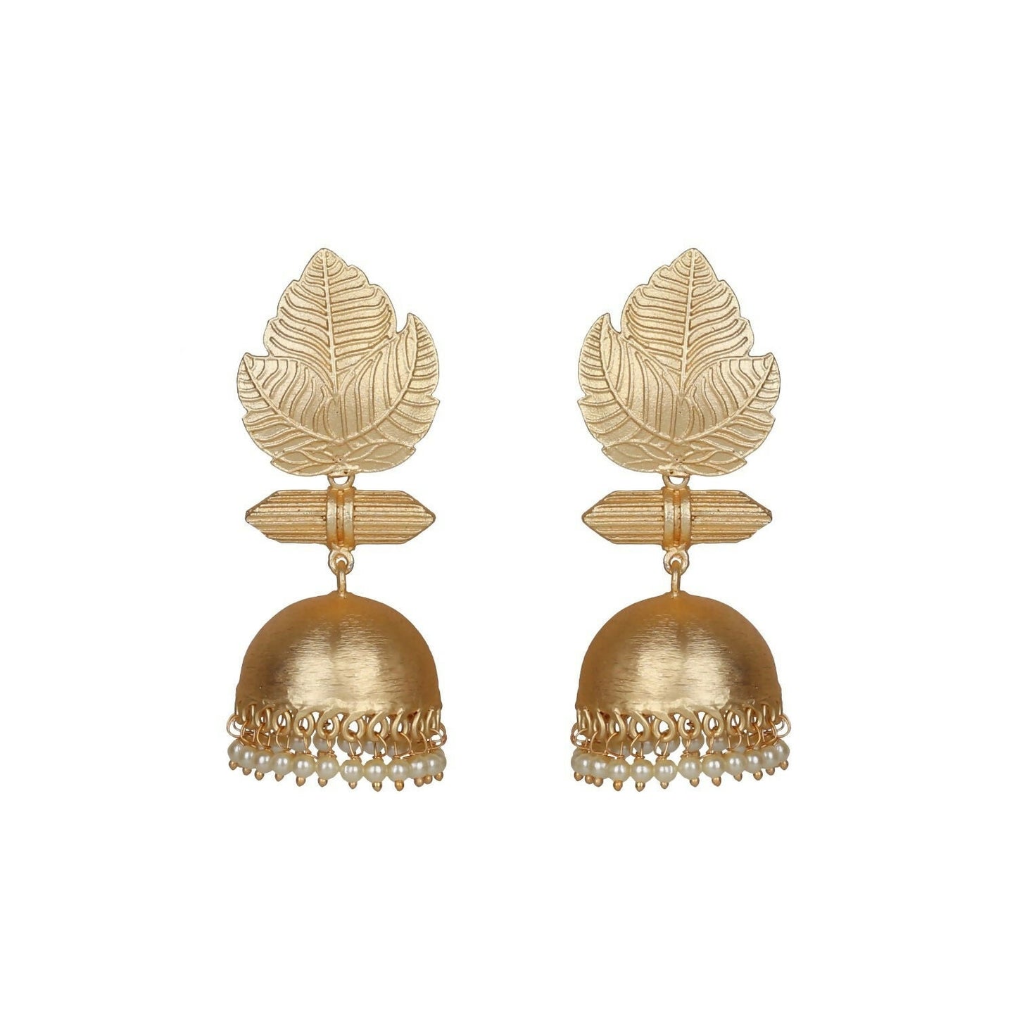Joban Fashion Women Matte Gold Brass Jhumka | Swadesiicart