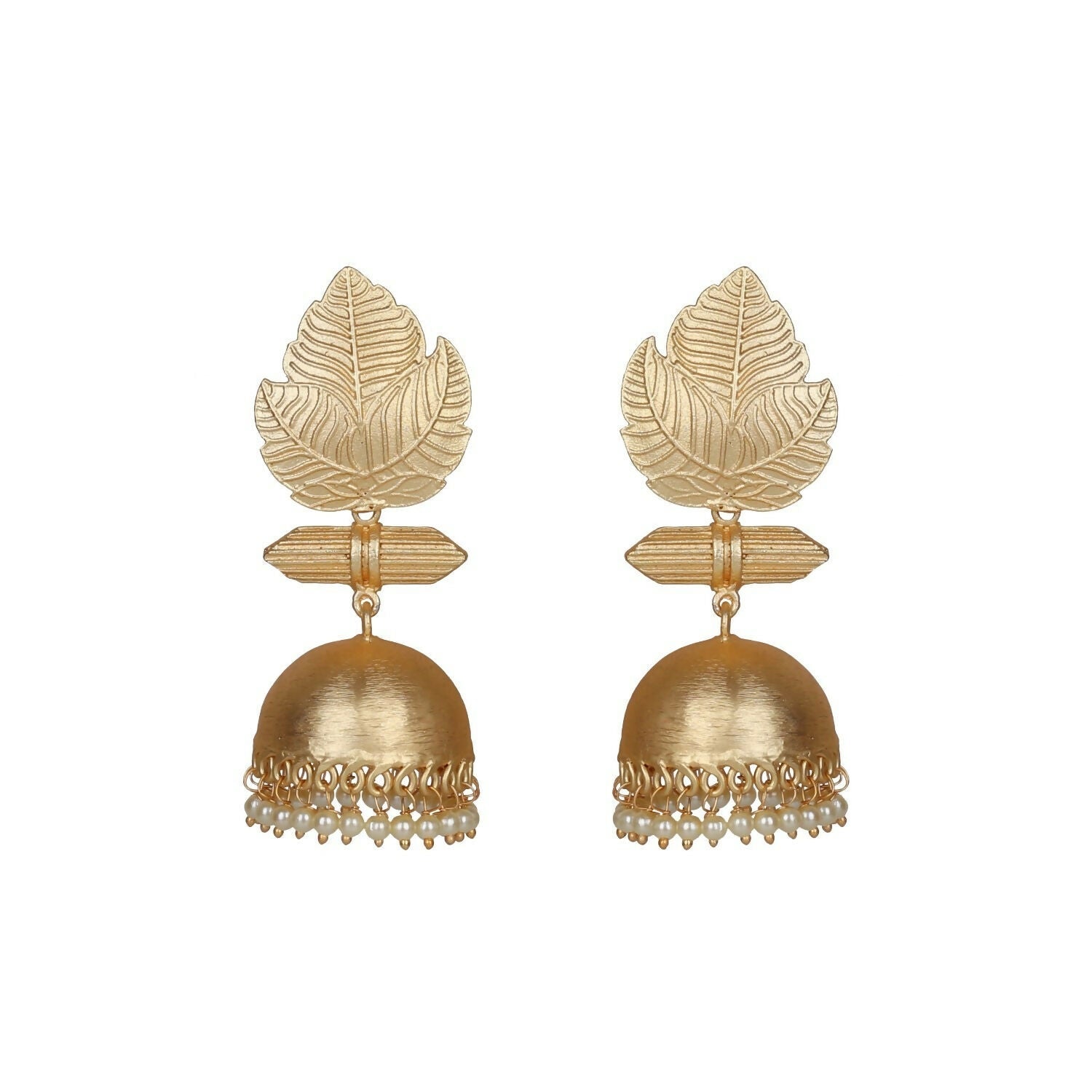 Joban Fashion Women Matte Gold Brass Jhumka | Swadesiicart