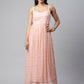 Ahalyaa Women Pink Net Gold Foil Print Dress | Swadesiicart